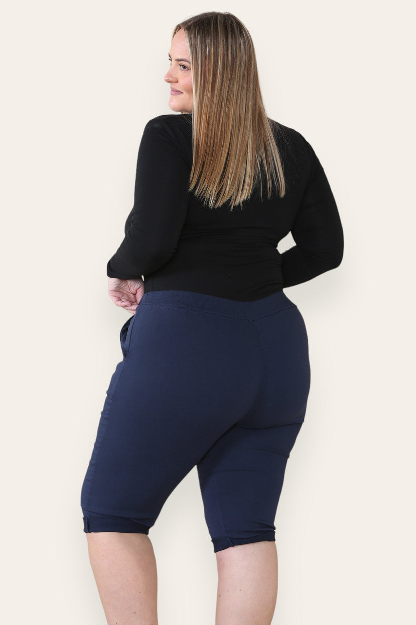 EFFEN ELASTISCHE MAGISCHE STRETCH STIJL SHORT MARINEBLAUW