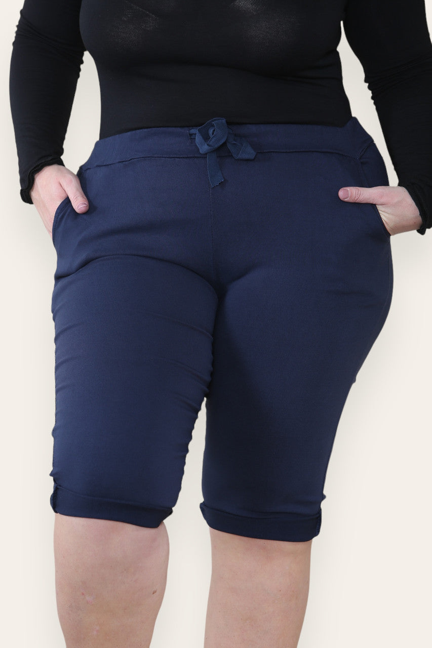 EFFEN ELASTISCHE MAGISCHE STRETCH STIJL SHORT MARINEBLAUW