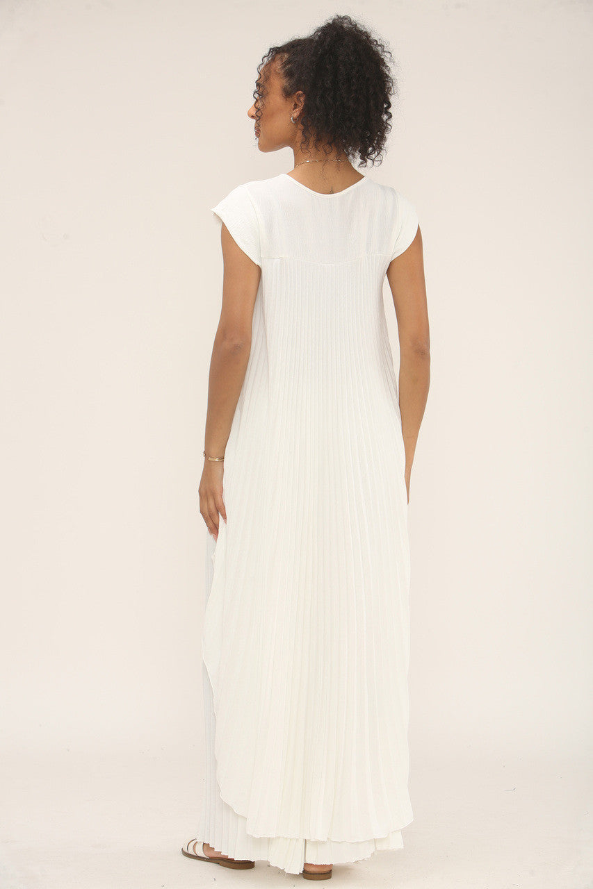 GEPLOOIDE CO-ORD SET TOP & WIDE-LEG BROEK - CRÈME