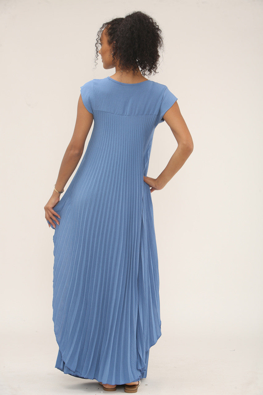 GEPLOOIDE CO-ORD SET TOP & WIDE-LEG BROEK - DENIM