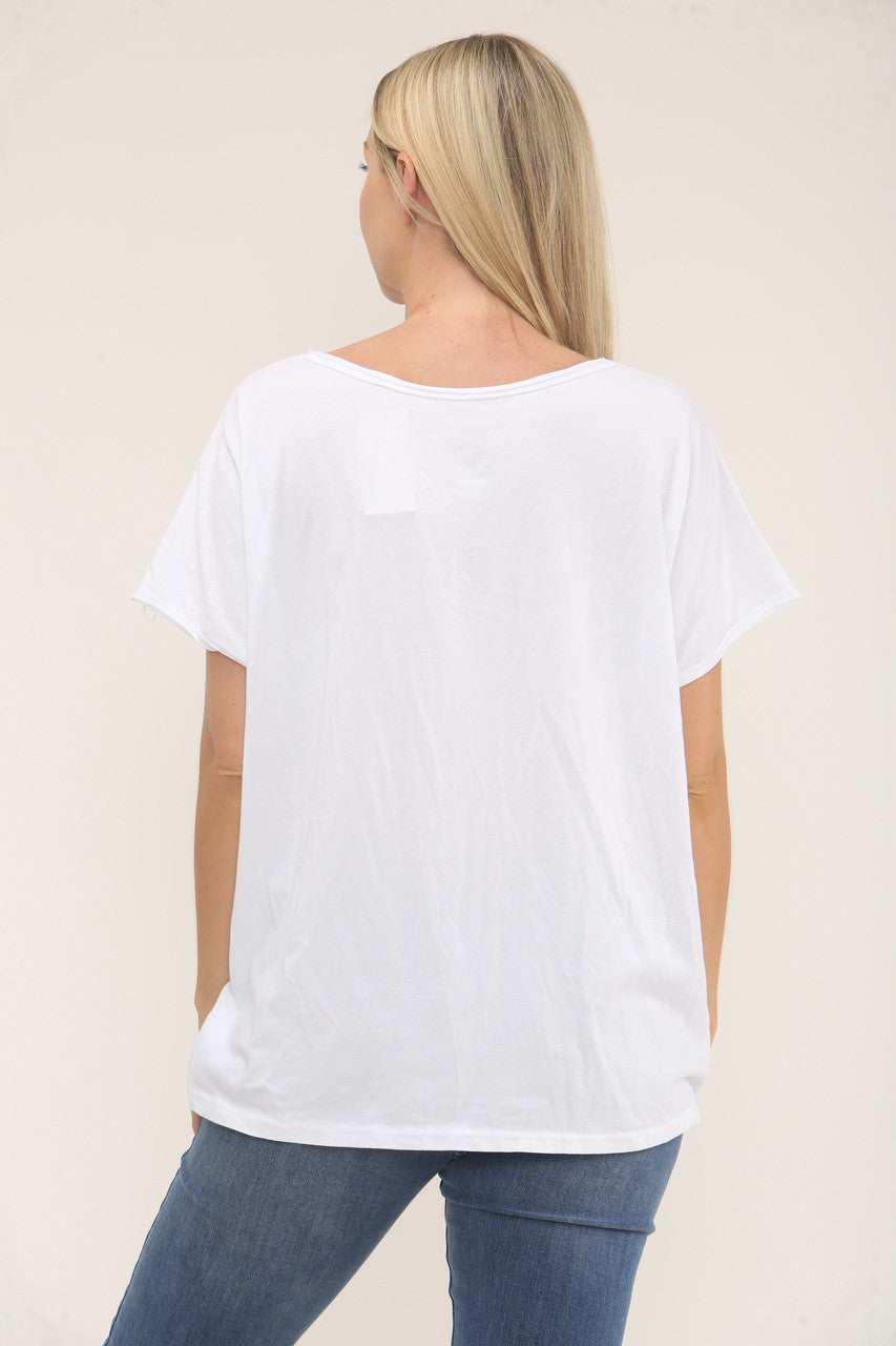 TOP MET KNOPEN & ZAKKEN - WIT