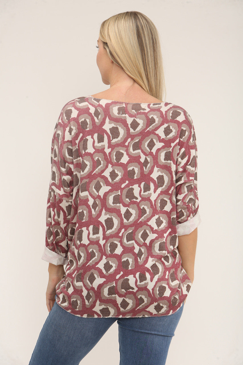 TRUI MET LEOPAARDPRINT - BORDEAUX