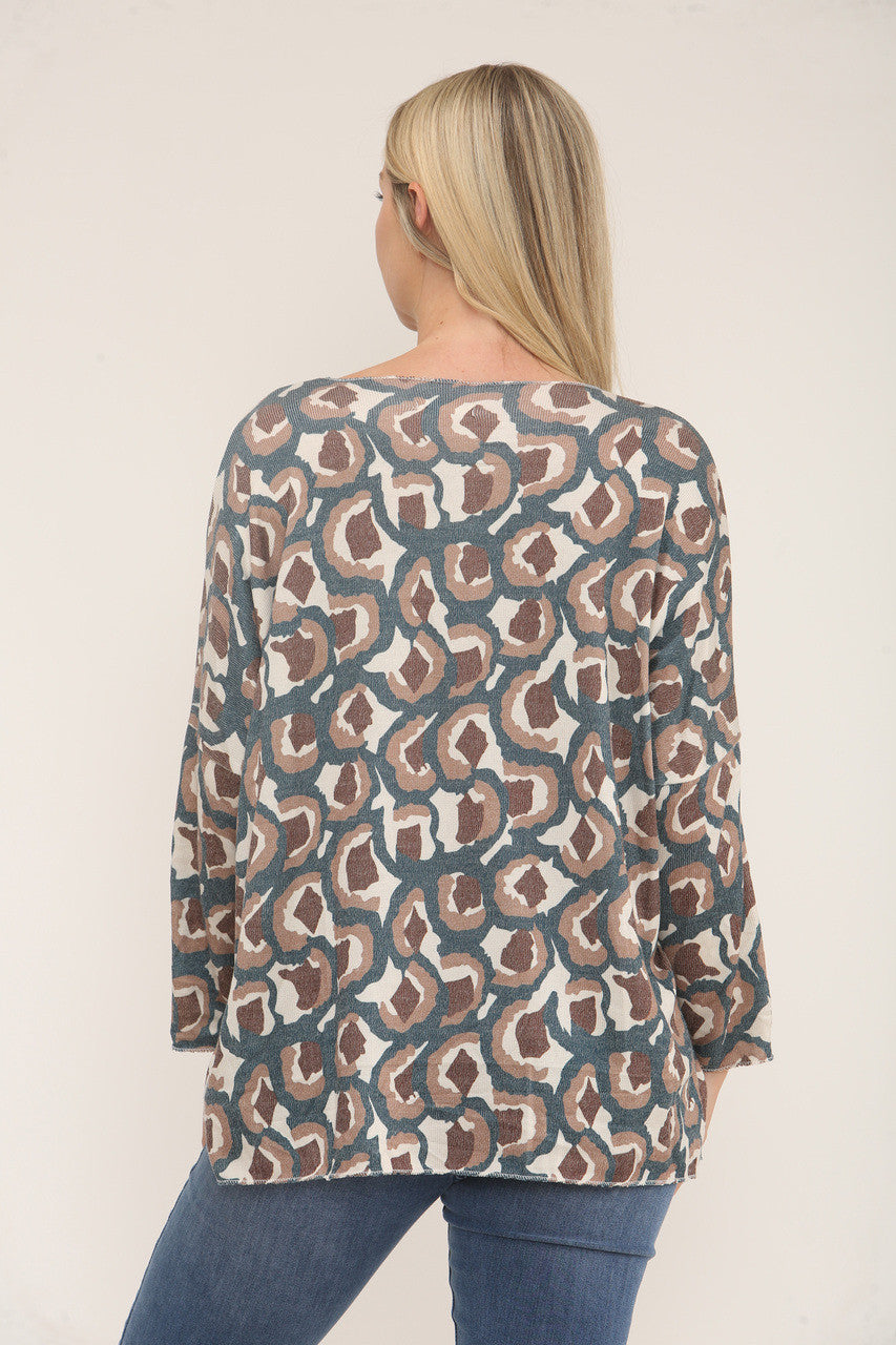 TRUI MET LUIPAARDPRINT - PETROL