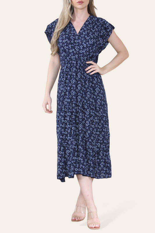 DITSY FLORAL MIDAXI DRESS NAVY