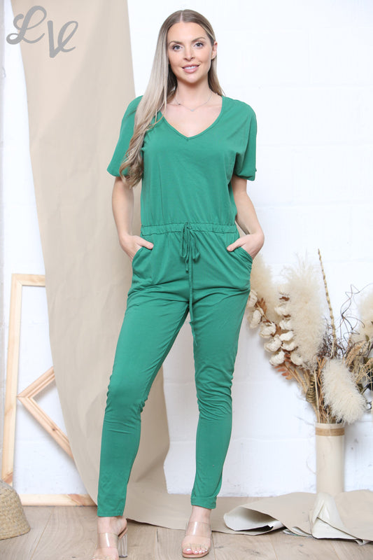 Jumpsuit voor dames met trekkoord in de taille Groen