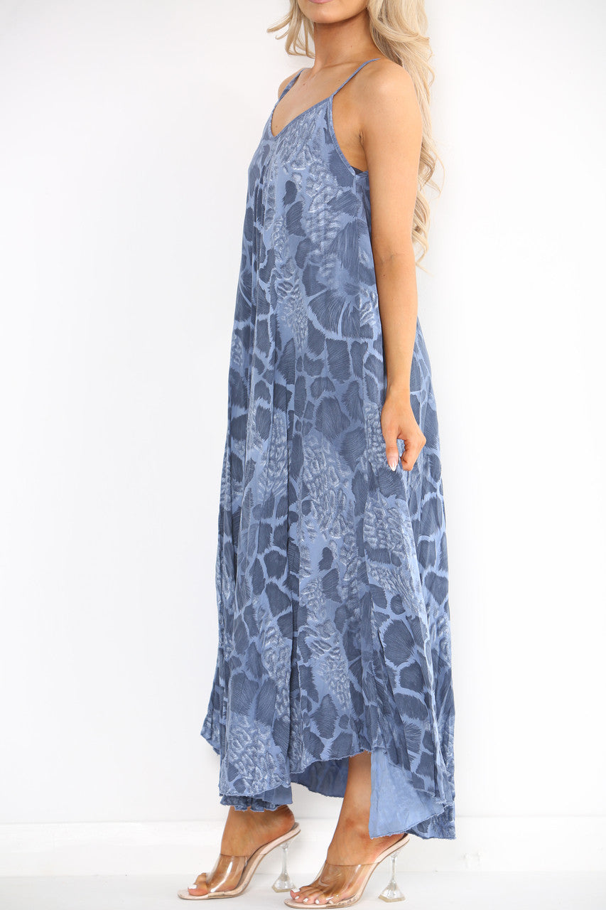 Dames Strappy Jurk met Abstracte Dierenprint van Denim
