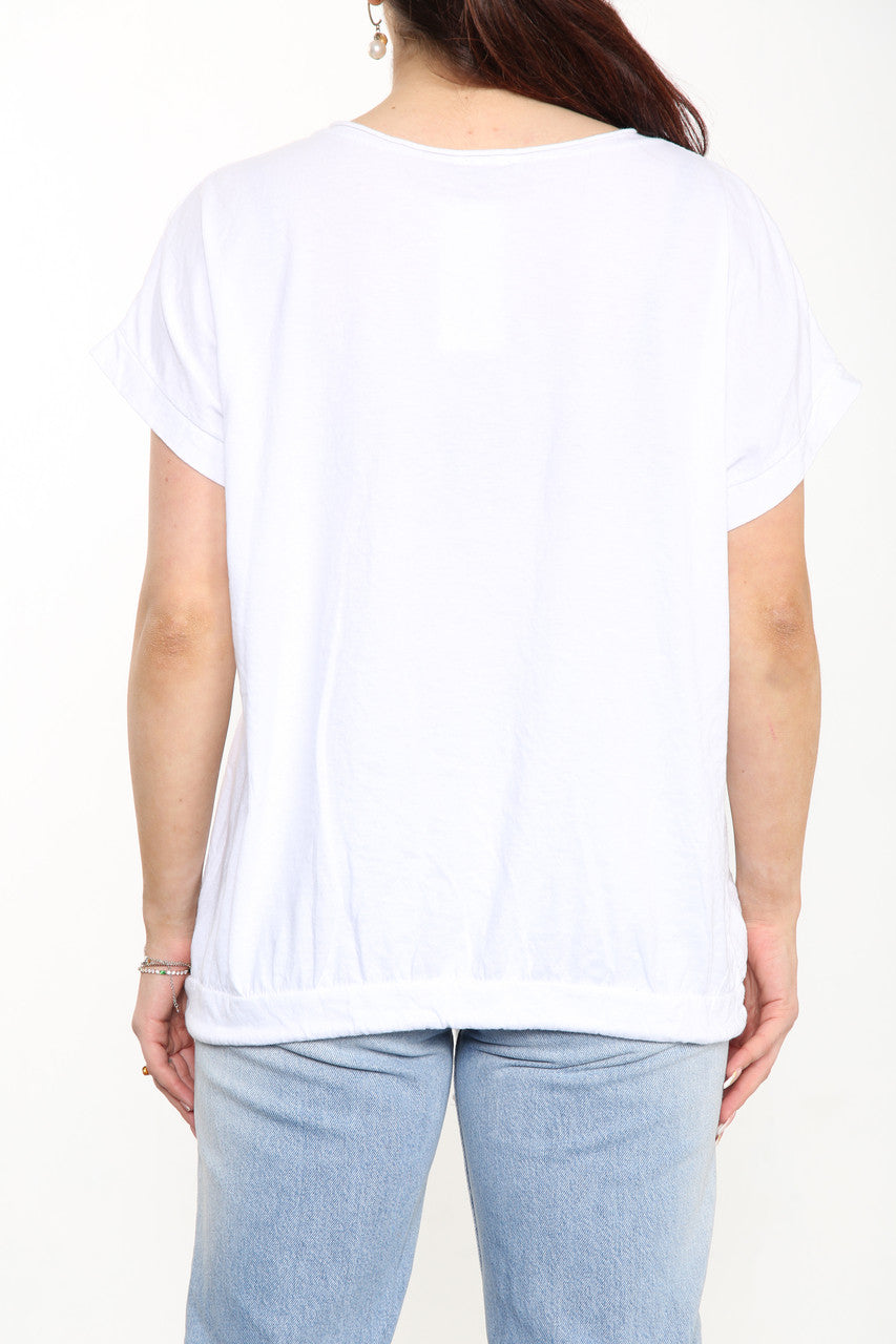 HEART BURST GRAPHIC TOP WHITE