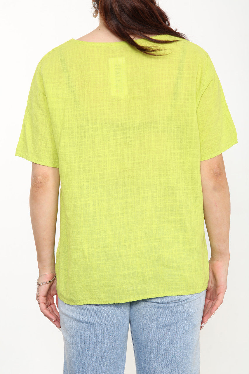 Ladies Dandelion Flowers Top Lime
