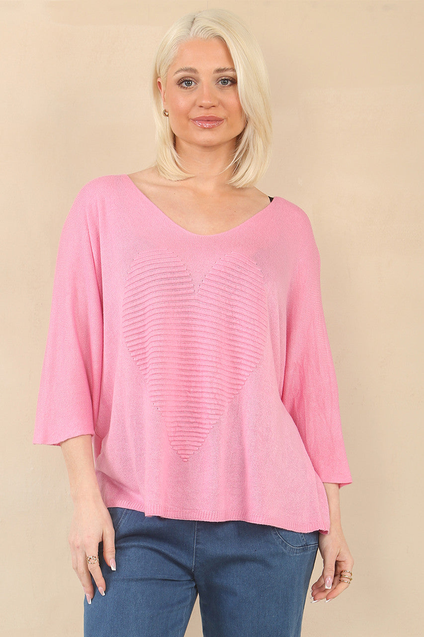 FIJNE TRUI MET HARTJESPATROON - CANDY ROZE