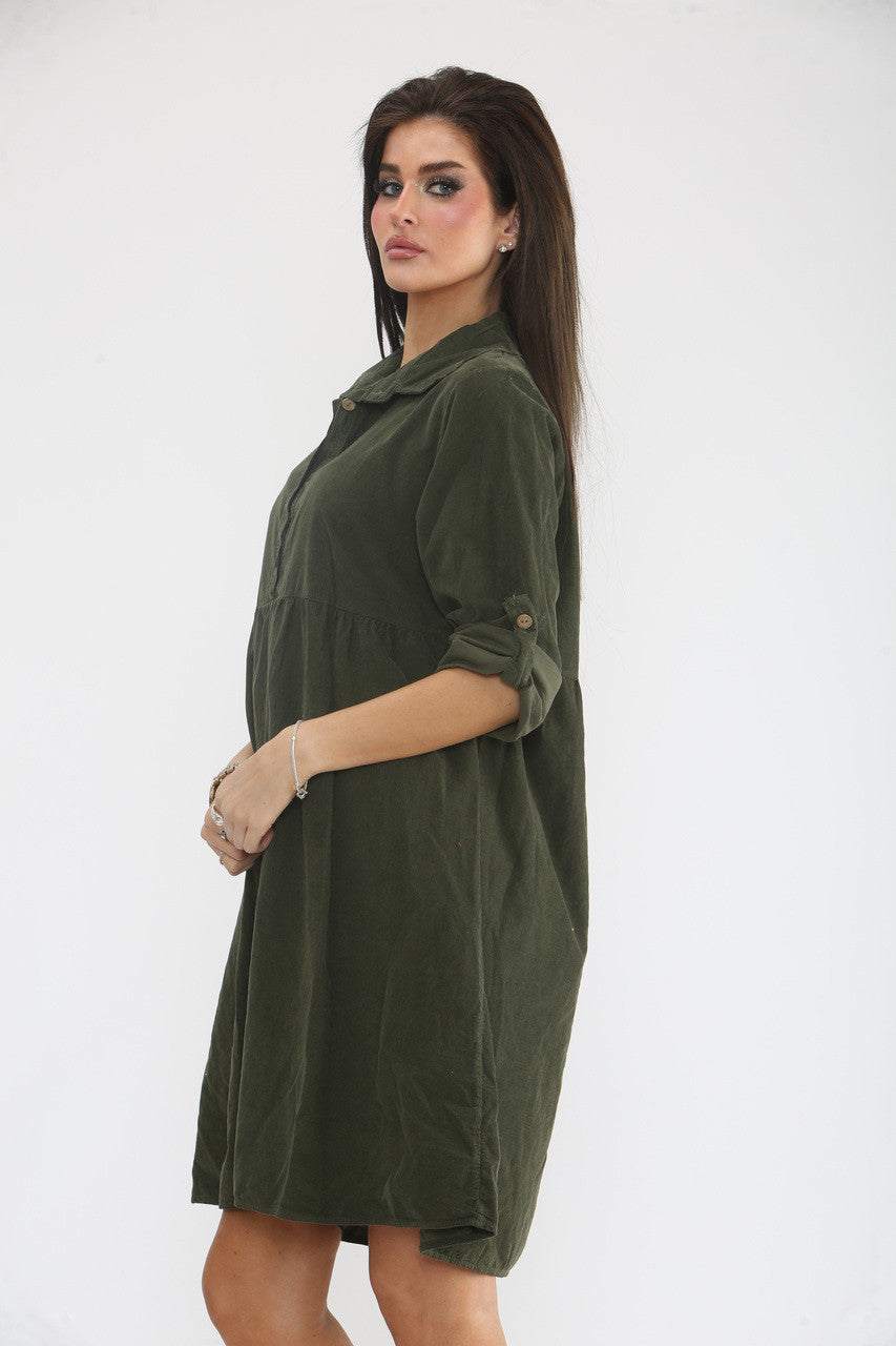 CORDUROY OVERHEMDJURK KAKI