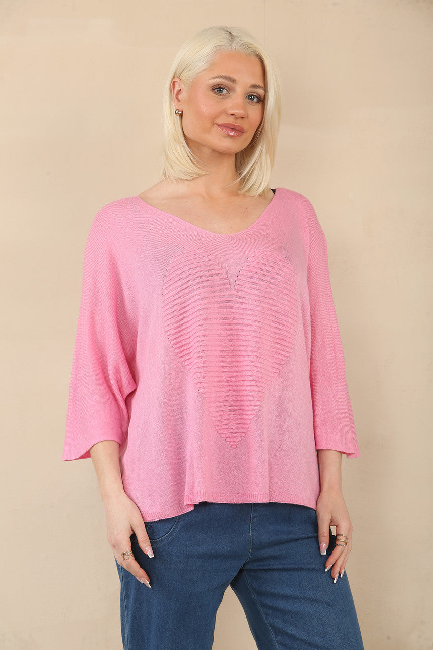 FIJNE TRUI MET HARTJESPATROON - CANDY ROZE