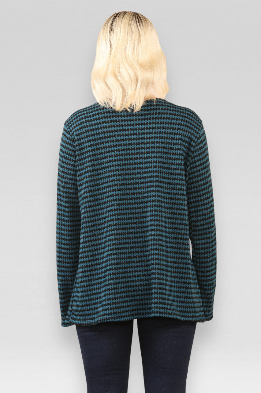 HONDENTAND PRINT TRUI TURQUOISE