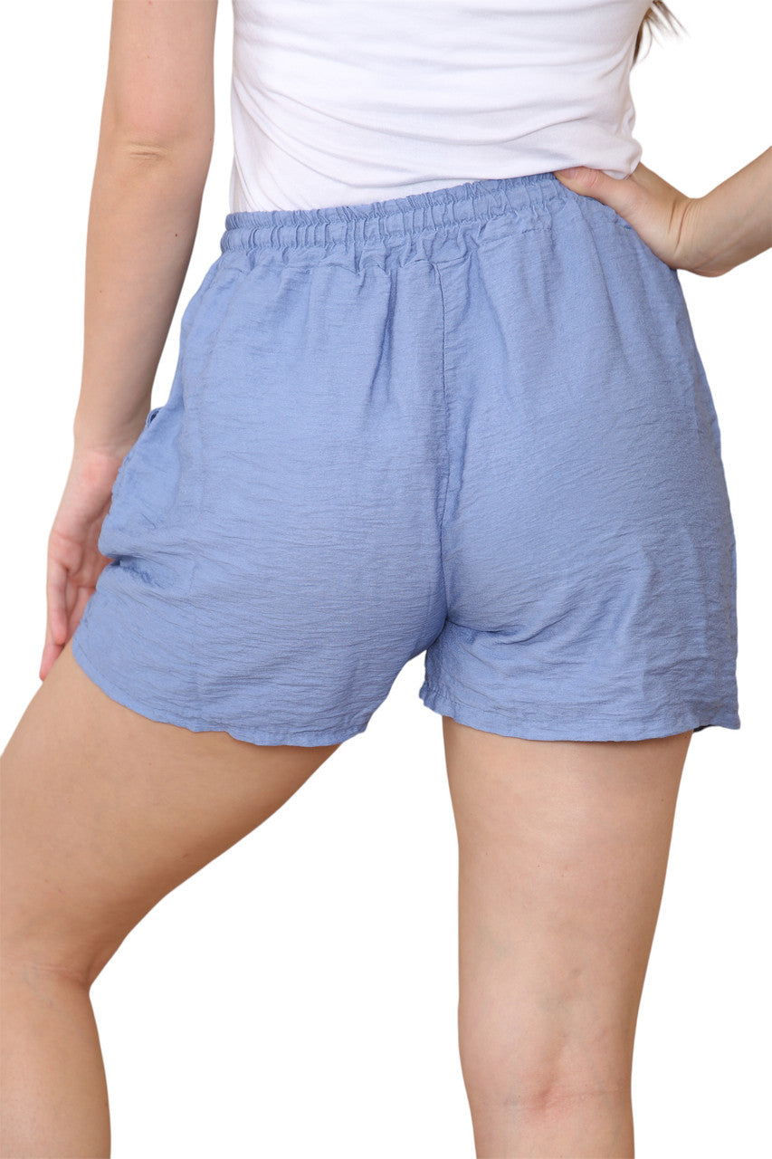 Ladies Drawstring Waist Shorts Denim