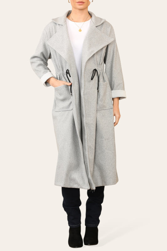 GESTRIKTE TAILLE LOOSE FIT JAS GRIJS