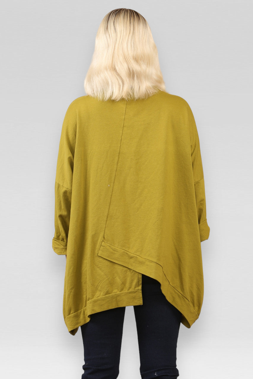 SWEATER MET RITS LIME