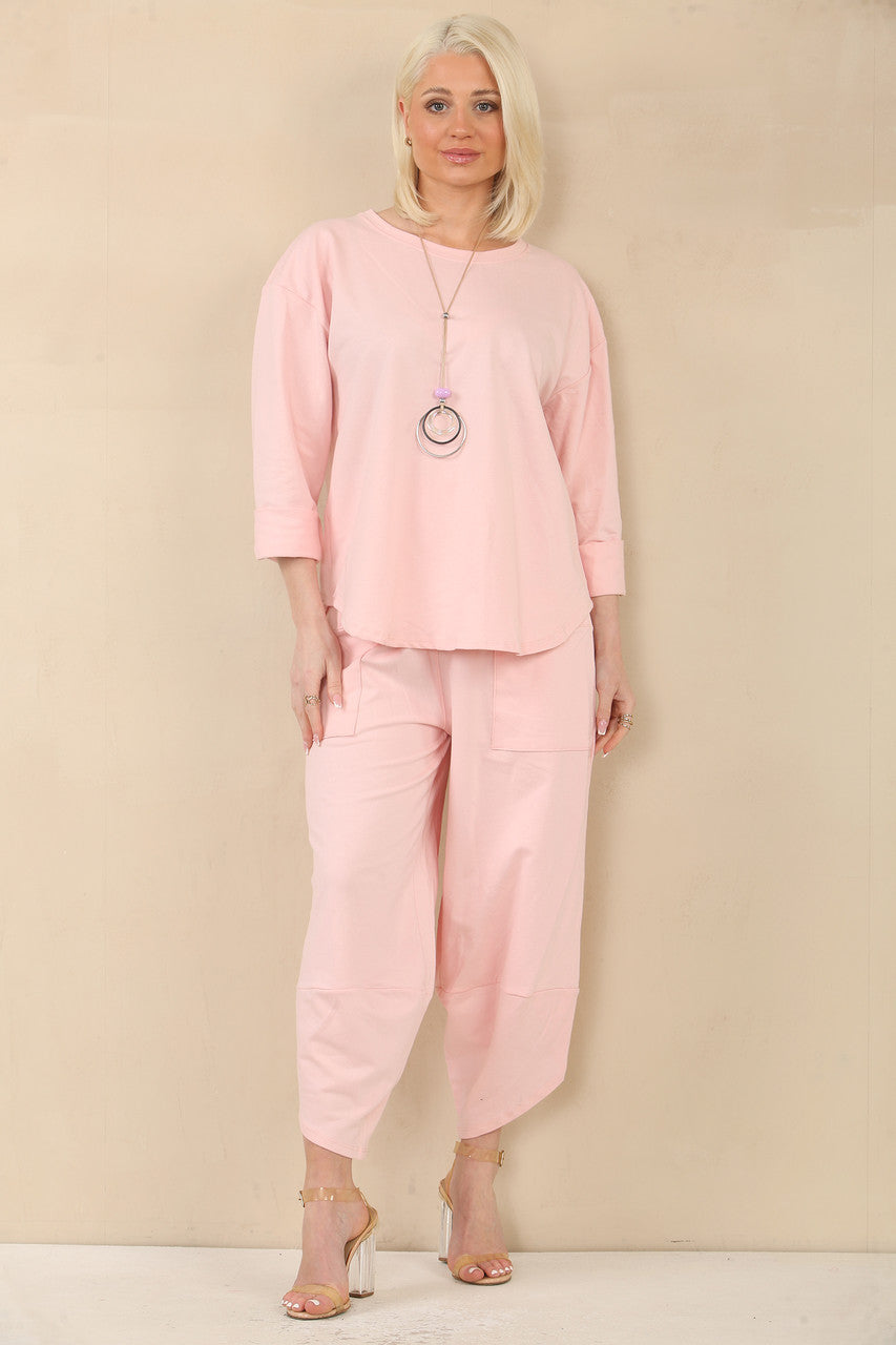 JOGGINGTOP & HAREMBROEK SET - ROZE