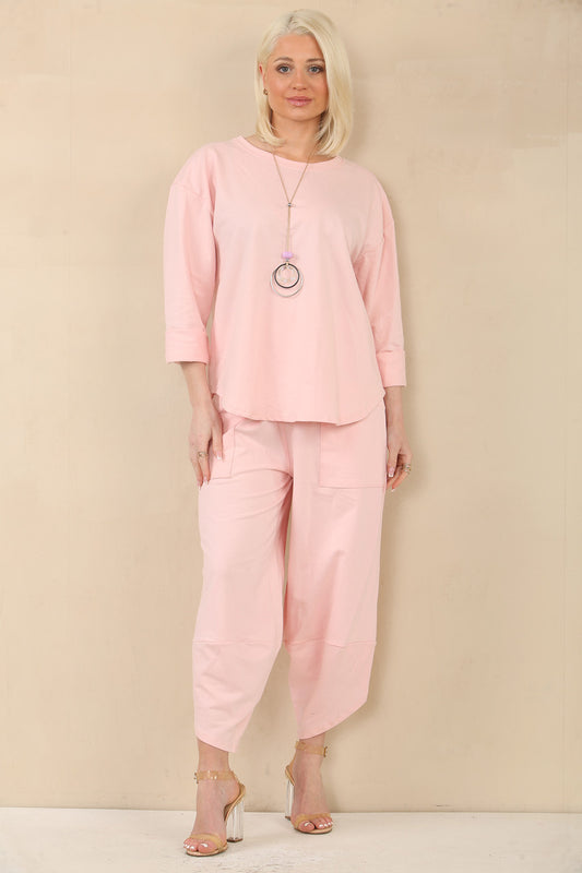 JOGGINGTOP & HAREMBROEK SET - ROZE
