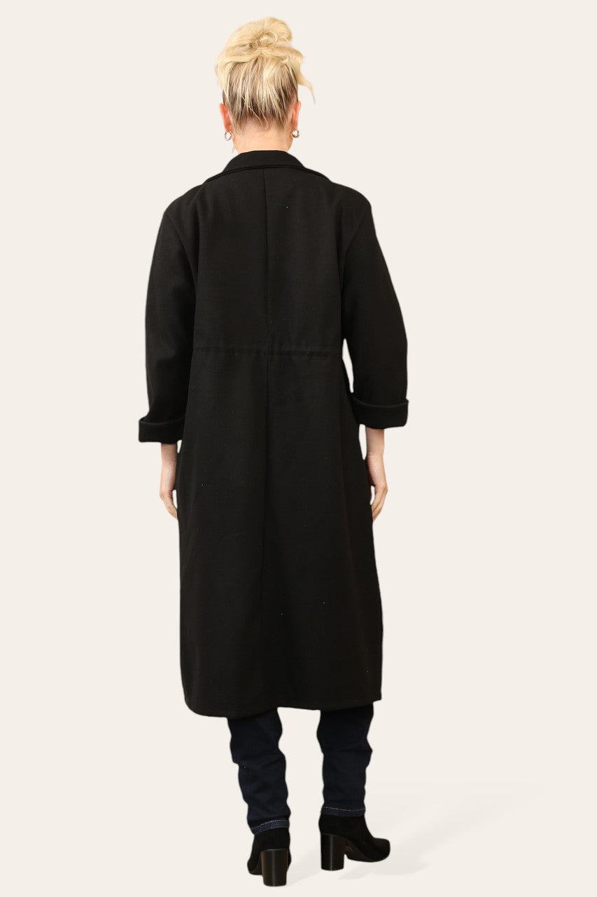JAS MET TREKKOORD IN DE TAILLE – RELAXED FIT – ZWART