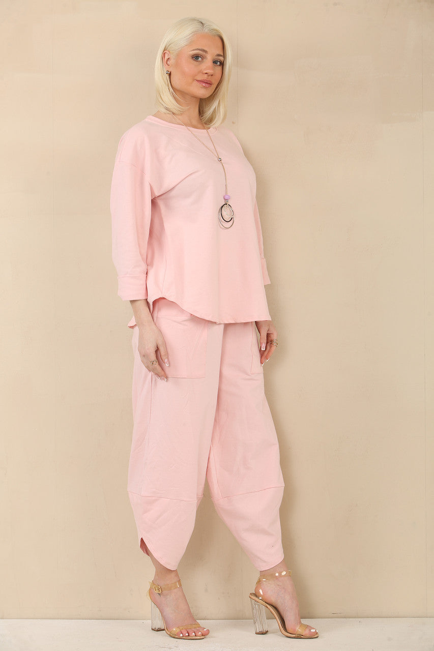 JOGGINGTOP & HAREMBROEK SET - ROZE