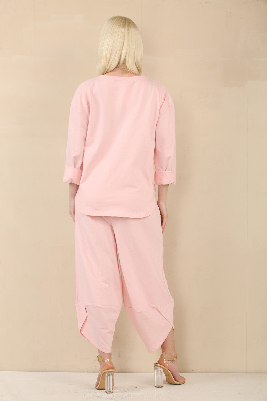 JOGGINGTOP & HAREMBROEK SET - ROZE