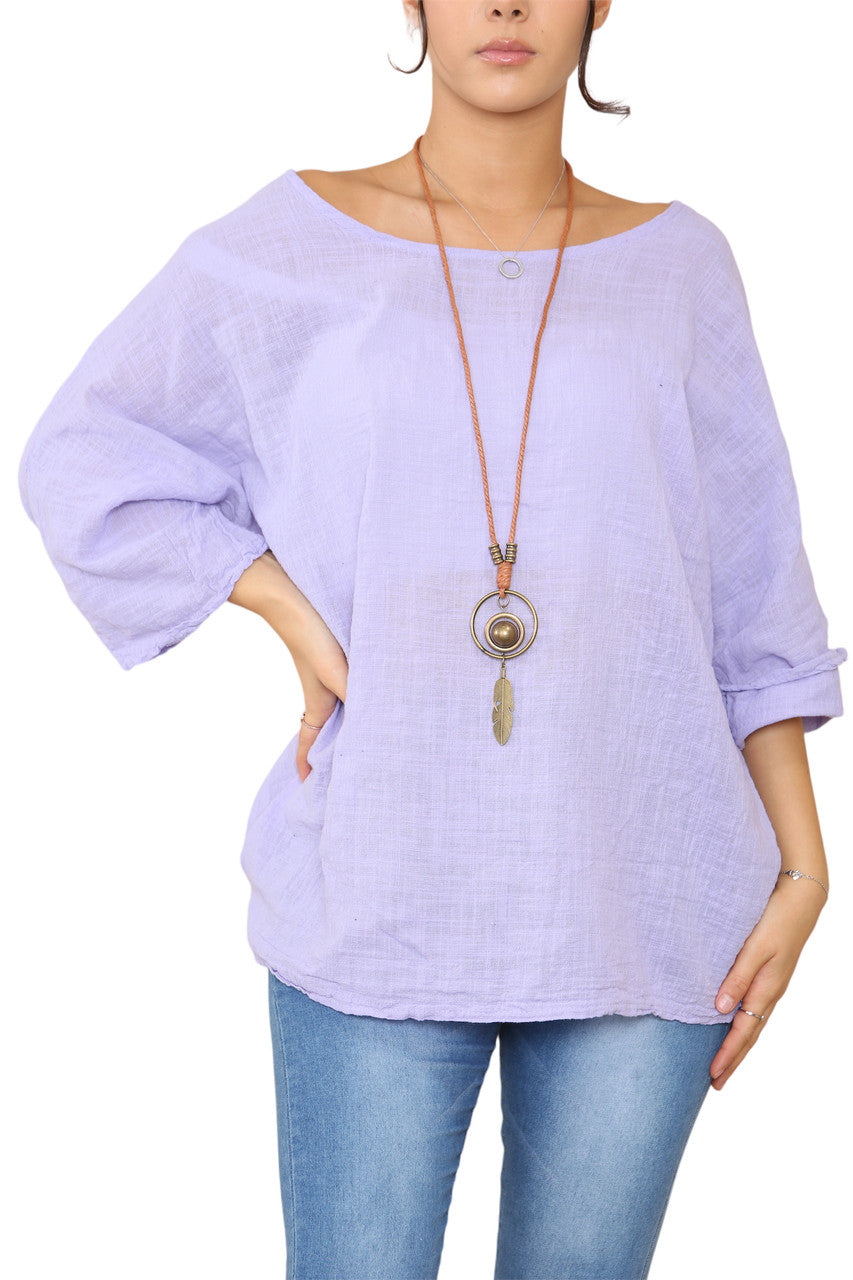 Effen boxy top lila