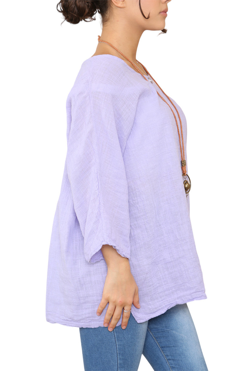 Effen boxy top lila