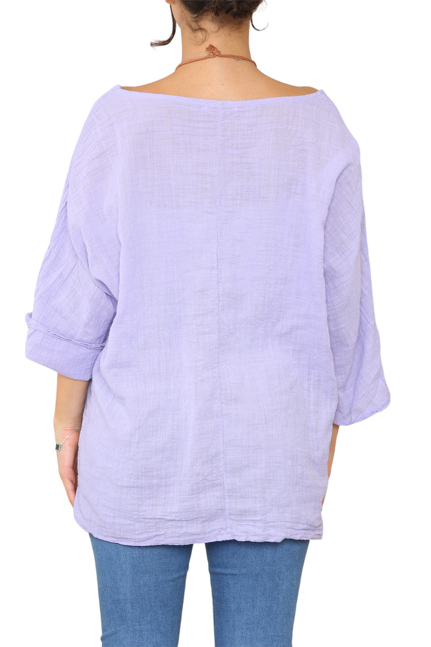 Effen boxy top lila
