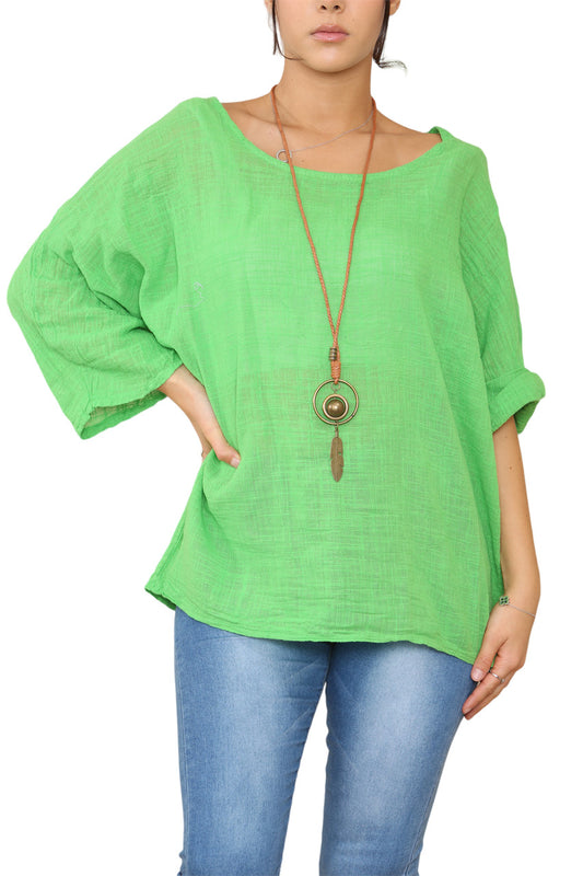 PLAIN BOXY TOP GREEN