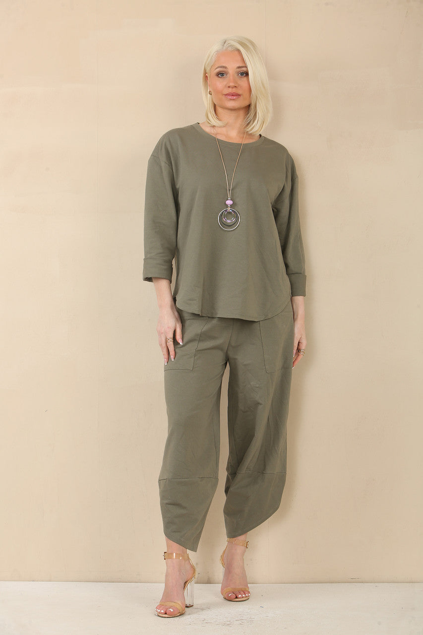 SWEATER & HAREM BROEK SET - KHAKI