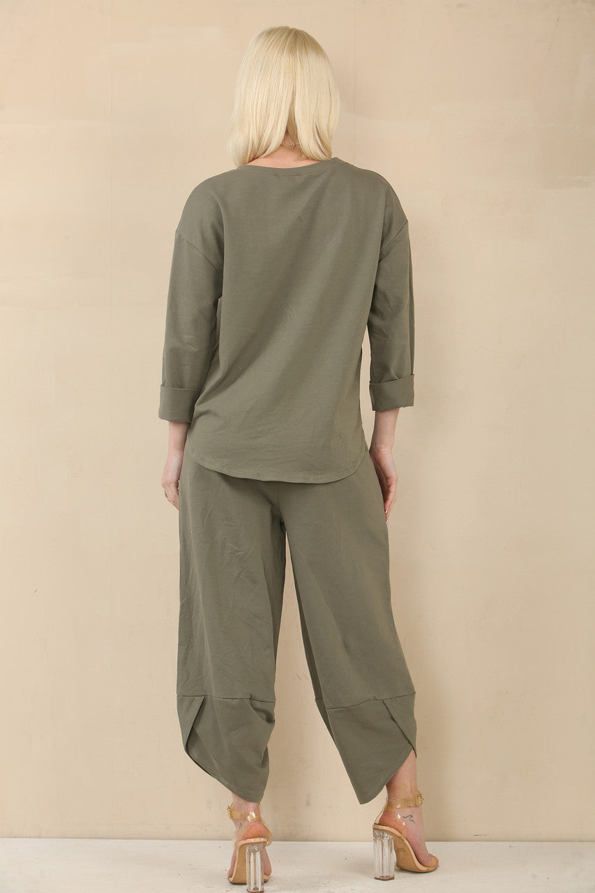 SWEATER & HAREM BROEK SET - KHAKI