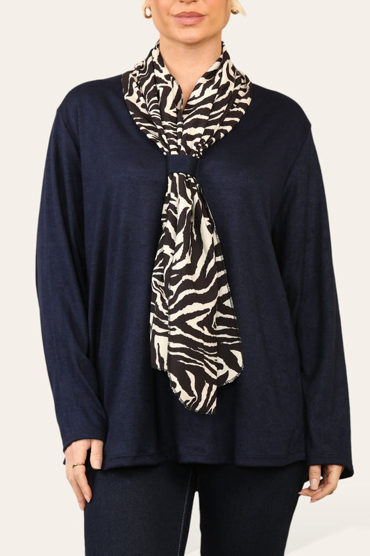 DIERENPRINT SJAAL TRUI TOP MARINEBLAUW