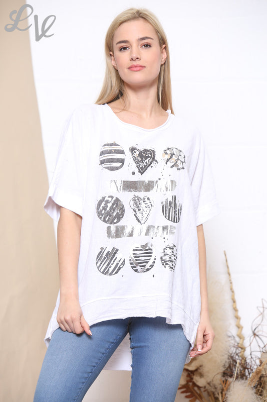 Ladies Foil Shapes Sign Top White