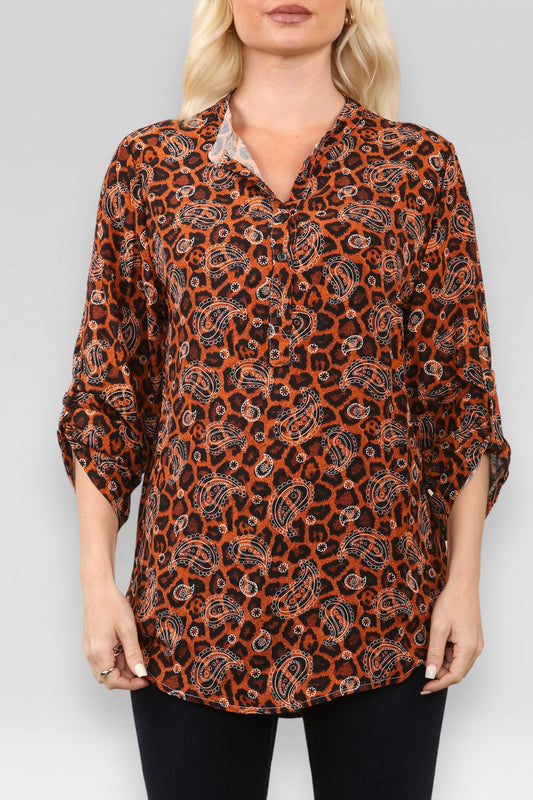LEOPARD PAISLEY PRINT OVERHEMD ROEST