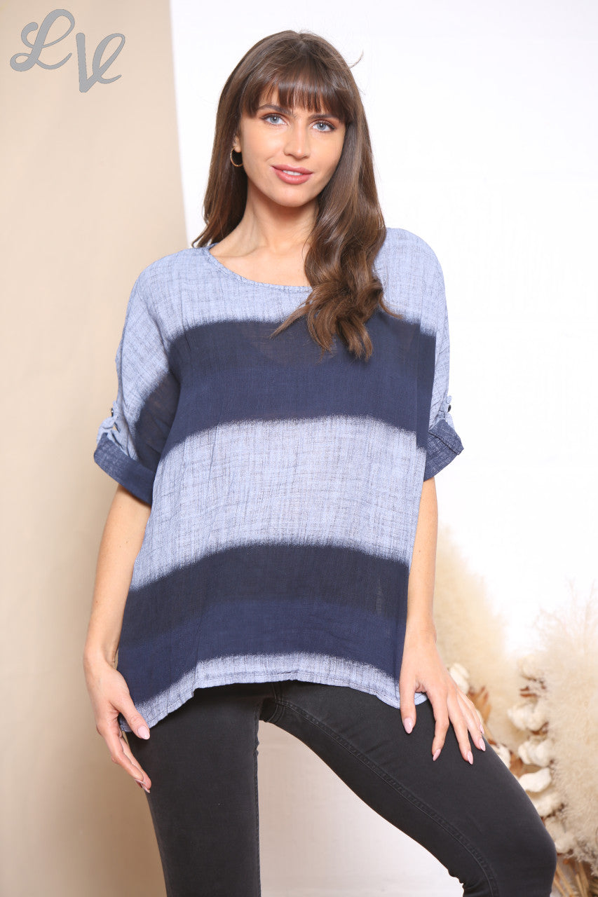 Ladies Ombre Top Navy