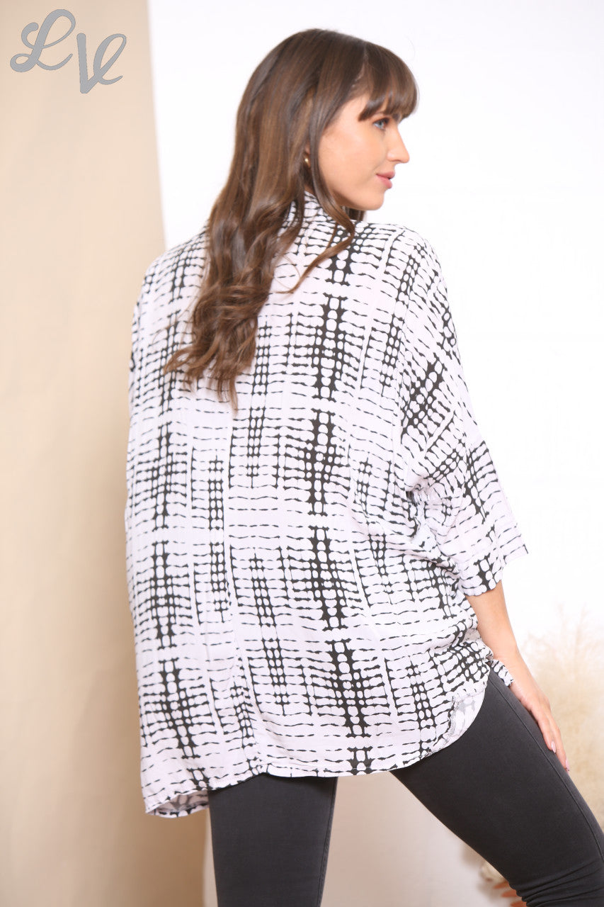 Dames shirt met slangenprint steen