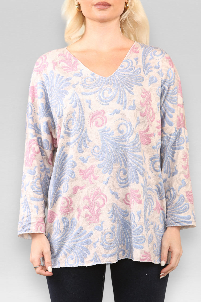 BAROKKE PRINT JUMPER DENIM
