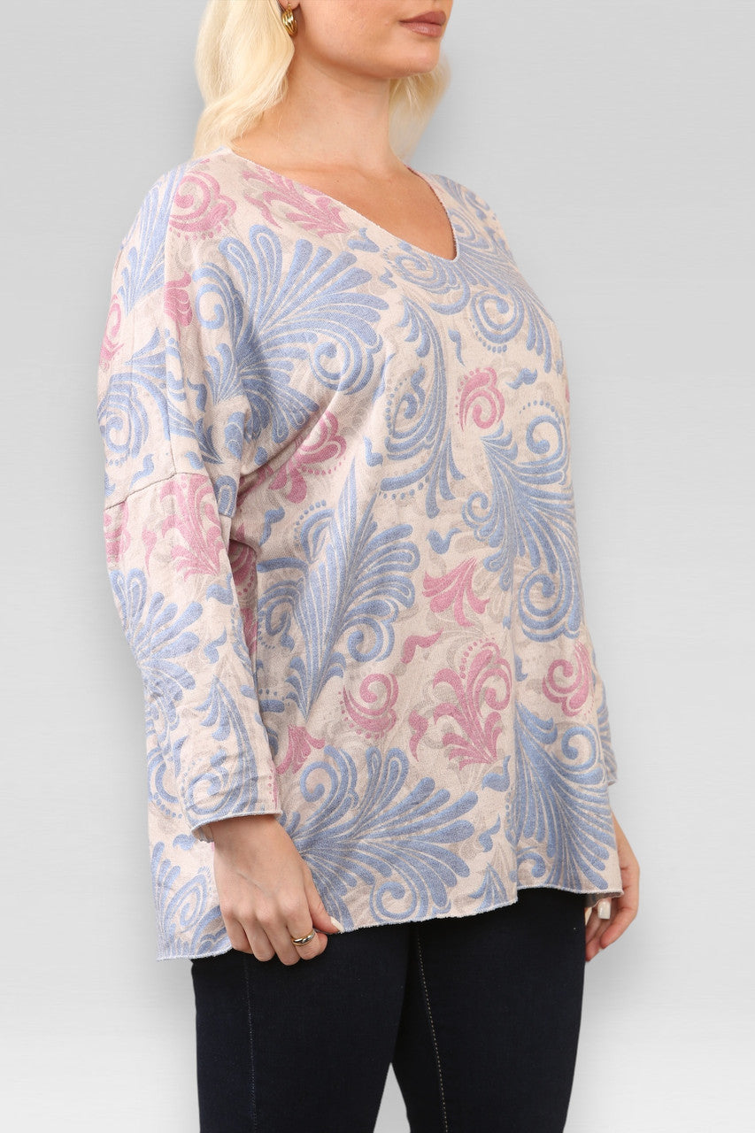 BAROKKE PRINT JUMPER DENIM