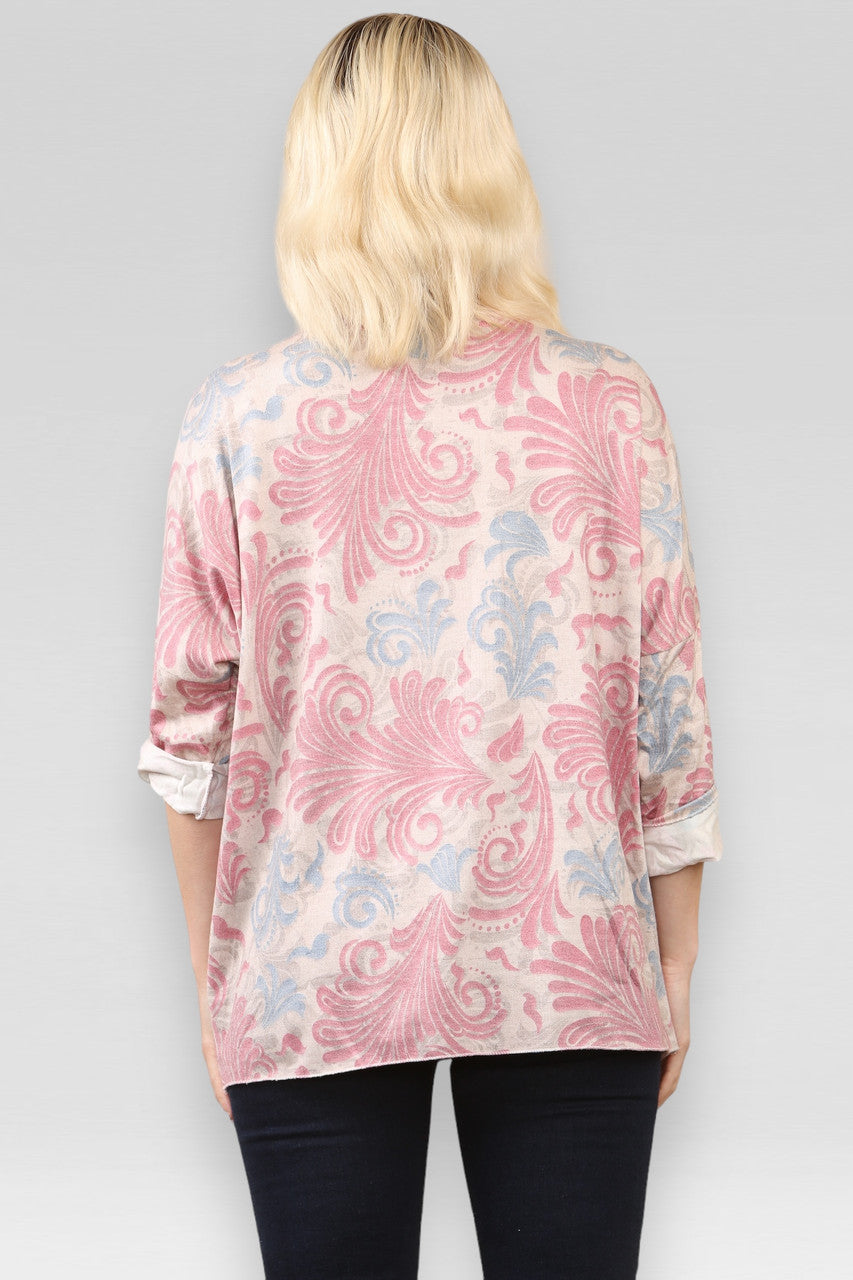 BAROKKE PRINT TRUI CERISE