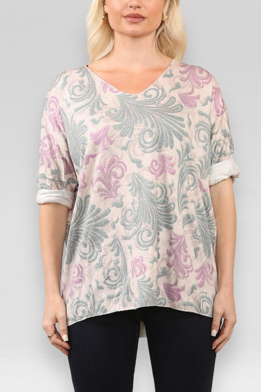 BAROQUE PRINT JUMPER GREEN