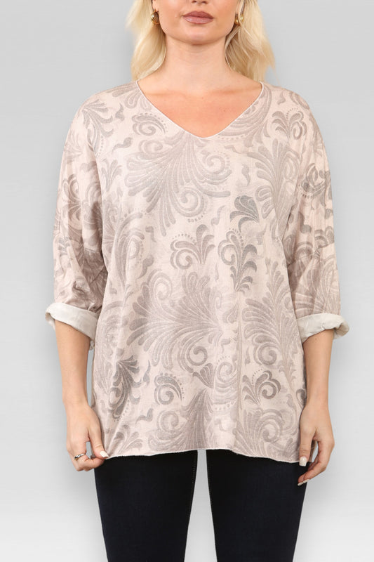 BAROQUE PRINT JUMPER BROWN