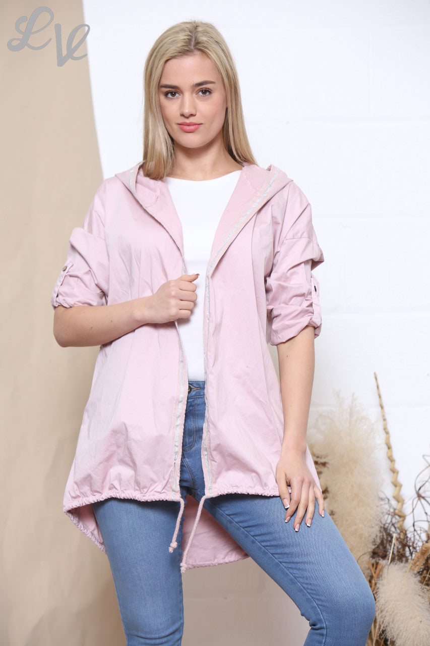 Dames Sequin & Folie Jas Roze
