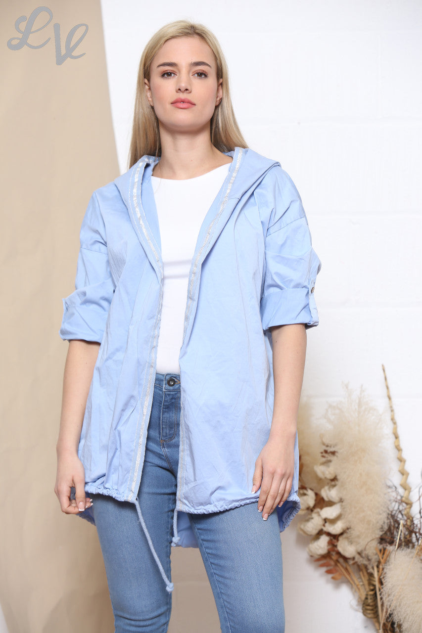 Ladies Sequin & Foil Back Jacket Denim
