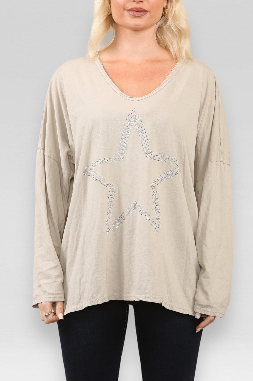 DIAMANTE STER TOP TAUPE