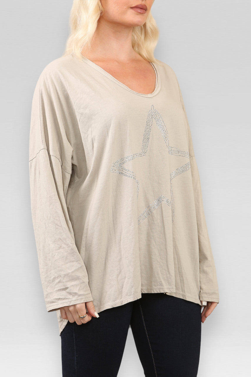 DIAMANTE STER TOP TAUPE