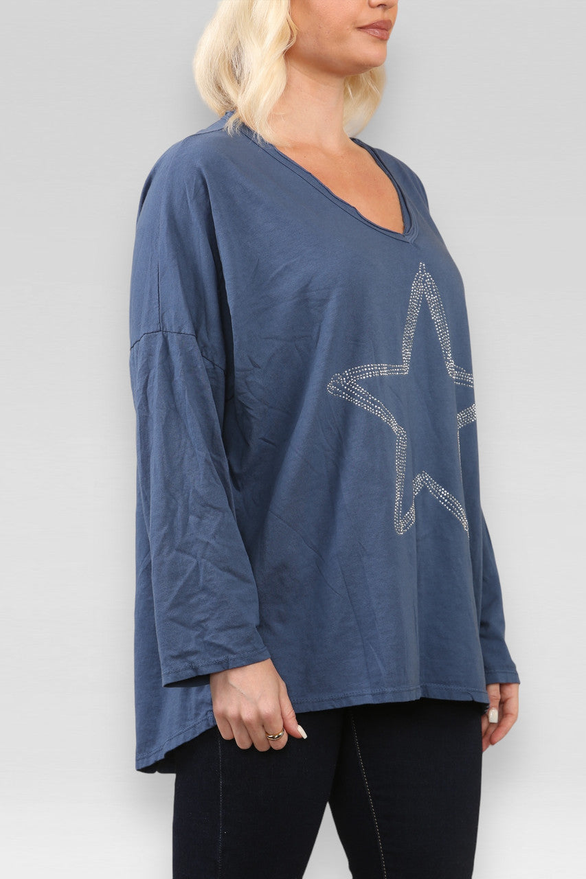 DIAMANT STER TOP DENIM