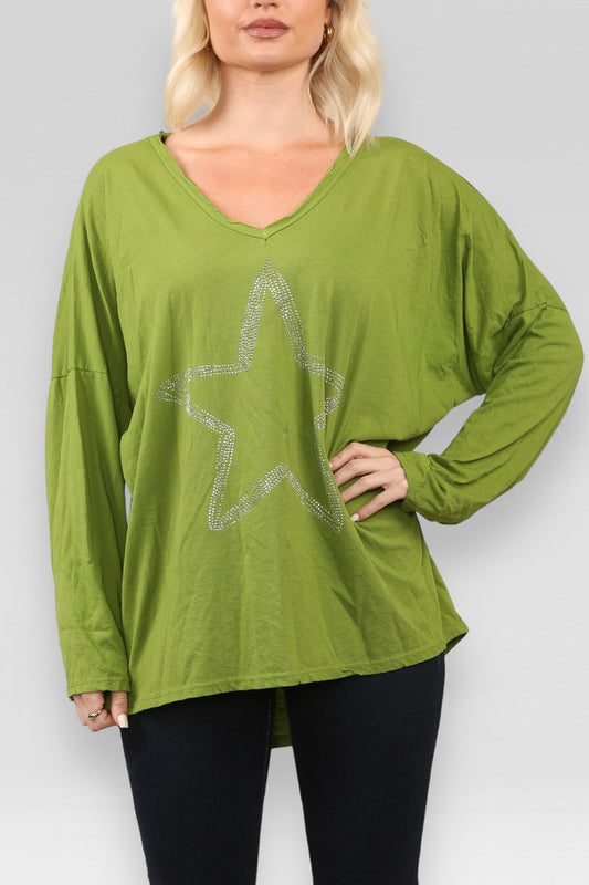 DIAMANTE STAR TOP LIME