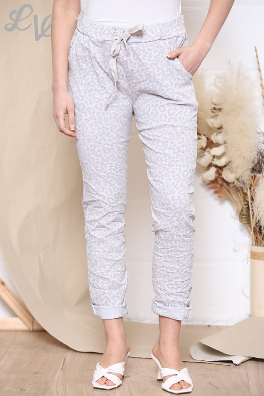Dames Animal Print Magic Broek Zilver