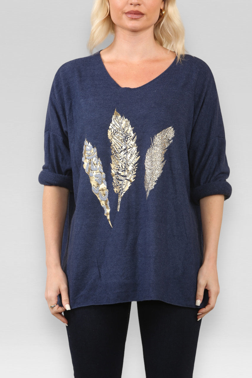 TRUI MET VERENFOLIEOPDRUK MARINEBLAUW
