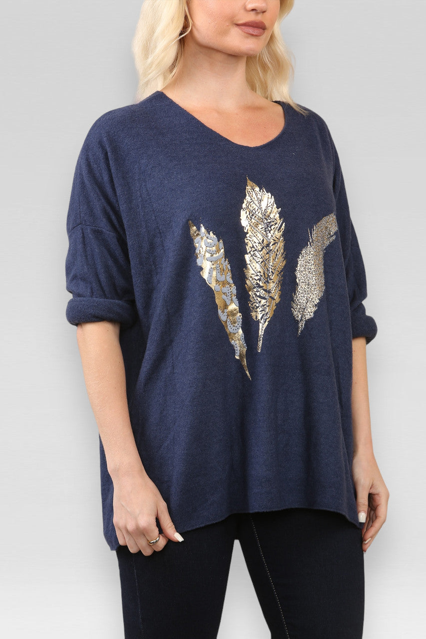 TRUI MET VERENFOLIEOPDRUK MARINEBLAUW