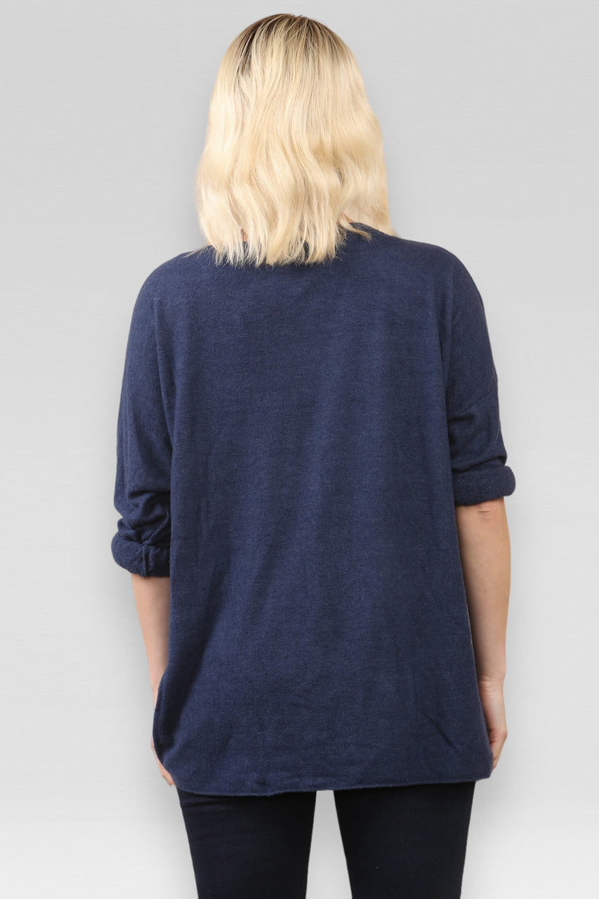 TRUI MET VERENFOLIEOPDRUK MARINEBLAUW